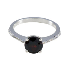 Granat Halo Deutsches Sterling Silber Rote Edelsteine Federleicht Glamouröser Ring Schmuck