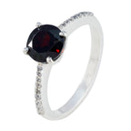Garnet Halo German Sterling Silver Red Gemstones Featherlight Glamorous Ring Jewelry