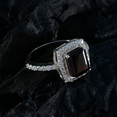 Garnet Halo African 925 Silver Red Gems Minimal Contemporary Ring Jewelry