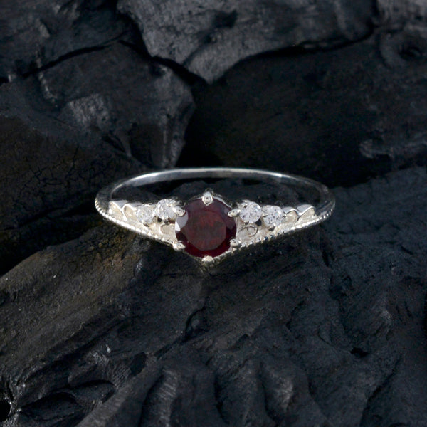 Granat Halo Amerikanischer Silber Roter Edelstein Eleganter Märchenring Schmuck