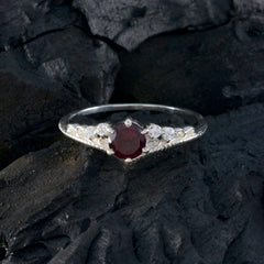Garnet Halo American Silver Red Gemstone Elegant  Fairytale Ring Jewellery