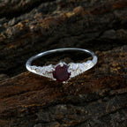 Garnet Halo American Silver Red Gemstone Elegant  Fairytale Ring Jewellery
