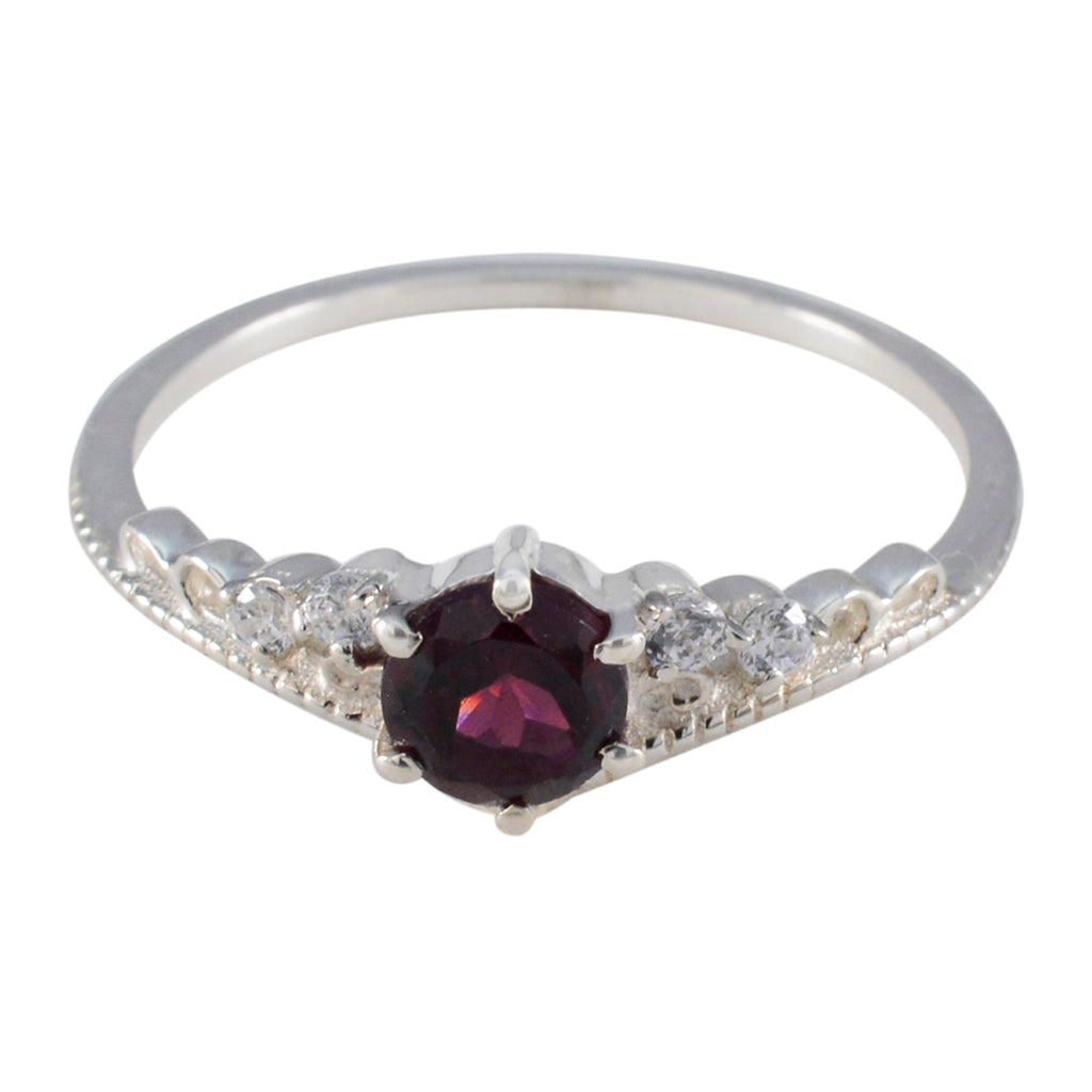 Granat Halo Amerikanischer Silber Roter Edelstein Eleganter Märchenring Schmuck