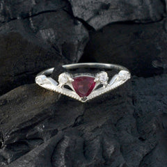 Garnet Halo Turkish 92.5 Silver Red Gemstone Elegant  Sophisticated Ring Jewelry