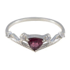 Garnet Halo Turkish 92.5 Silver Red Gemstone Elegant  Sophisticated Ring Jewelry