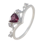 Garnet Halo Turkish 92.5 Silver Red Gemstone Elegant  Sophisticated Ring Jewelry