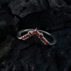 Garnet multiple Turkish Sterling Silver Red Gems Delicate crown Ring Jewelry