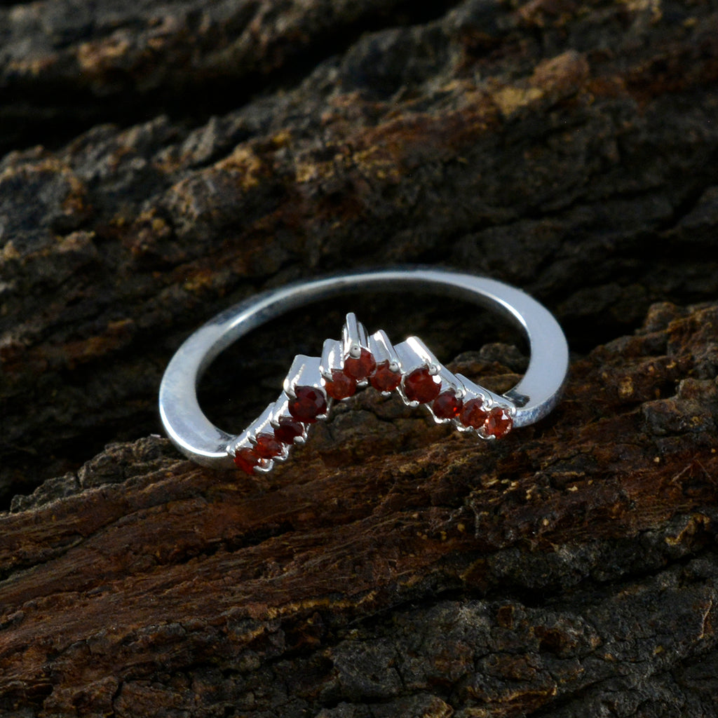 Garnet multiple Turkish Sterling Silver Red Gems Delicate crown Ring Jewelry