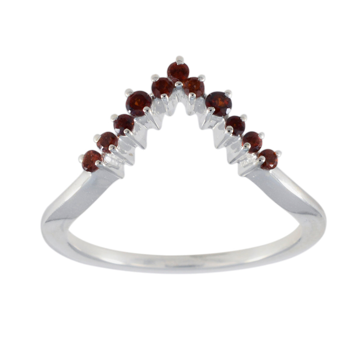 Garnet multiple Turkish Sterling Silver Red Gems Delicate crown Ring Jewelry Immagine principale del prodotto