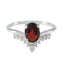 Garnet Halo American 925 Silver Red Gems Delicate Glamorous Ring Jewelry
