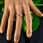 Garnet multiple Korean Sterling Silver Red Gems Elegant  Modern Ring Jewellery