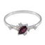 Garnet Halo Japanese 92.5 Silver Red Gemstone Minimalist Trendy Ring Jewellery