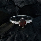 Garnet Halo American Sterling Silver Red Gemstone Dainty Luxurious Ring Jewelry