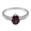 Garnet Halo American Sterling Silver Red Gemstone Dainty Luxurious Ring Jewelry