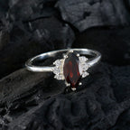 Garnet Halo Turkish 925 Silver Red Gems Delicate Trendy Ring Jewellery