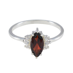 Garnet Halo Turkish 925 Silver Red Gems Delicate Trendy Ring Jewellery