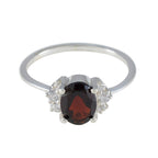 Garnet Halo Turkish 925 Sterling Silver Red Gemstone Delicate Luxurious Ring Jewelry