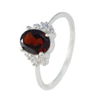 Garnet Halo Turkish 925 Sterling Silver Red Gemstone Delicate Luxurious Ring Jewelry