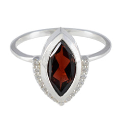 Garnet Halo American 925 Sterling Silver Red Gems Whisper thin Luxurious Ring Jewellery