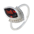 Garnet Halo American 925 Sterling Silver Red Gems Whisper thin Luxurious Ring Jewellery