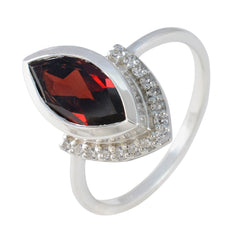 Garnet Halo American 925 Sterling Silver Red Gems Whisper thin Luxurious Ring Jewellery