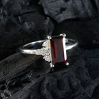 Garnet Halo American 925 Silver Red Gemstone Dainty Feminine Ring Jewelry