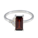 Garnet Halo American 925 Silver Red Gemstone Dainty Feminine Ring Jewelry