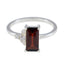 Garnet Halo American 925 Silver Red Gemstone Dainty Feminine Ring Jewelry