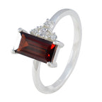 Garnet Halo American 925 Silver Red Gemstone Dainty Feminine Ring Jewelry