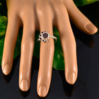 Garnet Hepta Korean 92.5 Silver Red Gemstones Whisper thin Graceful Ring Jewellery