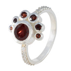 Garnet Hepta Korean 92.5 Silver Red Gemstones Whisper thin Graceful Ring Jewellery