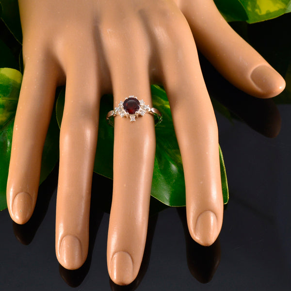 Garnet Halo Turkish Silver Red Gemstone Dainty Luxurious Ring Jewellery