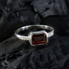 Garnet Halo Korean 925 Silver Red Gems Delicate Modern Ring Jewelry