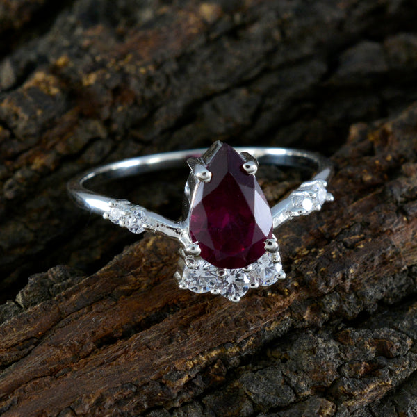 Garnet Halo Japanese 92.5 Silver Red Gemstones Delicate Contemporary Ring Jewellery