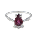 Garnet Halo Japanese 92.5 Silver Red Gemstones Delicate Contemporary Ring Jewellery