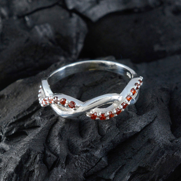 Garnet multiple American 92.5 Silver Red Gemstones Dainty Luxurious Ring Jewelry