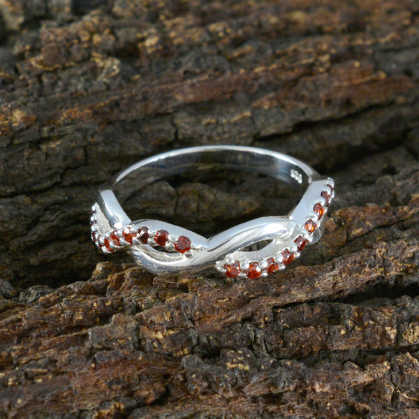Garnet multiple American 92.5 Silver Red Gemstones Dainty Luxurious Ring Jewelry