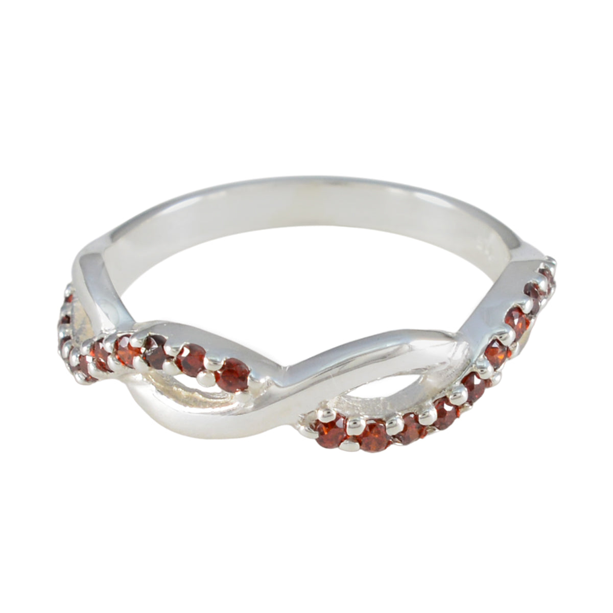 Garnet multiple American 92.5 Silver Red Gemstones Dainty Luxurious Ring Jewelry