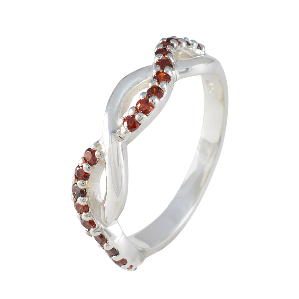 Garnet multiple American 92.5 Silver Red Gemstones Dainty Luxurious Ring Jewelry