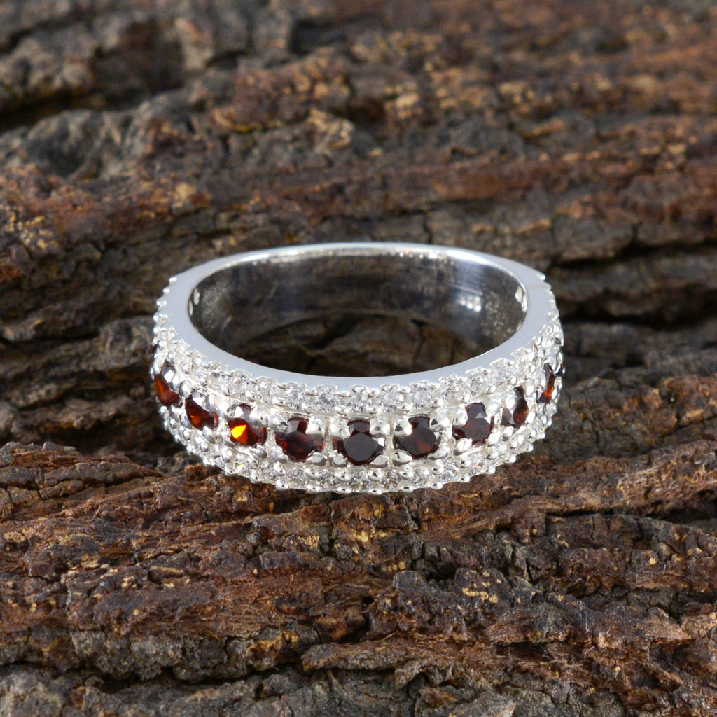 Garnet multiple Moroccan 92.5 Silver Red Gemstone Minimal Graceful Band Jewellery