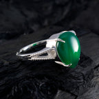 Green Onyx Solitaire African 92.5 Silver Green Gemstone Eye catching Graceful Ring Jewelry