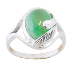 Green Onyx Solitaire Indian 925 Sterling Silver Green Gemstone Tiny Contemporary Ring Jewellery