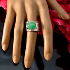Green Onyx Solitaire German Sterling Silver Green Gemstones Edgy Oversized Band Jewelry
