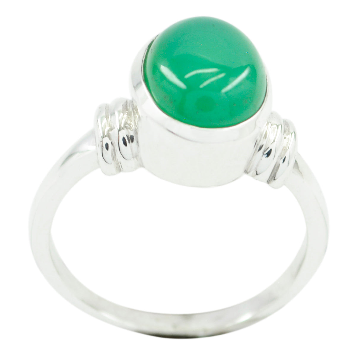 Green Onyx Solitaire Egyptian 925 Sterling Silver Green Gemstones Classic  Luxurious Ring Jewellery Huvudsaklig produktbild