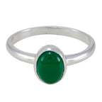 Green Onyx Solitaire Korean 925 Sterling Silver Green Gemstone Delicate Fairytale Ring Jewellery