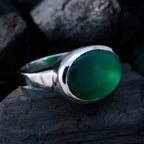 Green Onyx Solitaire Egyptian 92.5 Silver Green Gemstones Essential  Abstract Ring Jewelry
