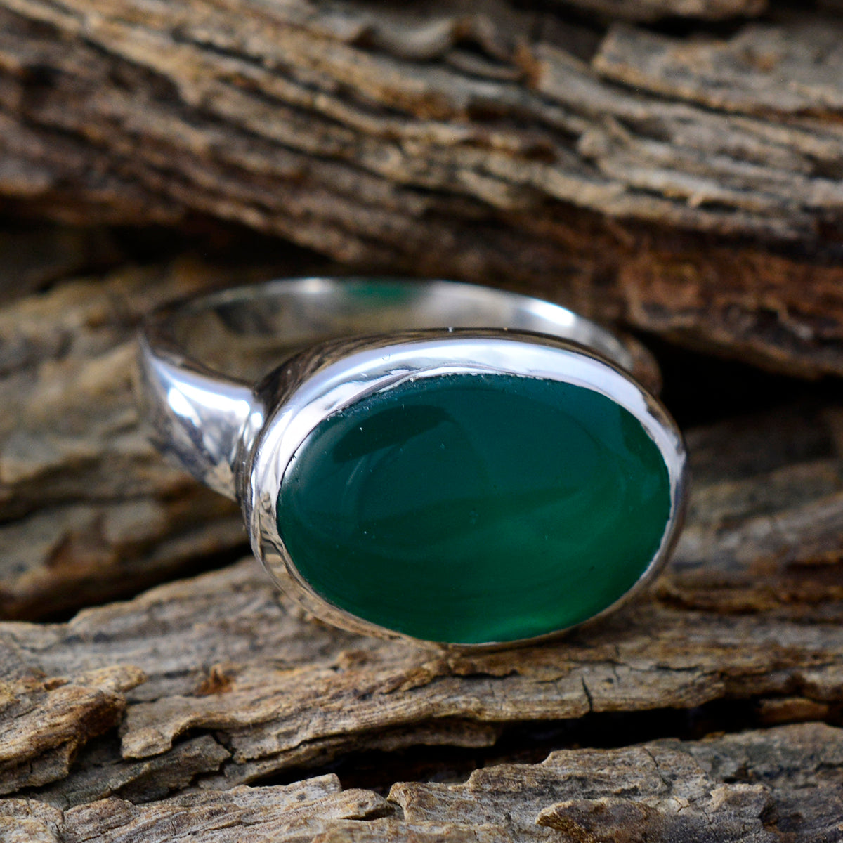 Green Onyx Solitaire Egyptian 92.5 Silver Green Gemstones Essential  Abstract Ring Jewelry