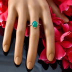 Green Onyx Solitaire Japanese 925 Silver Green Gemstones Elegant  Twist Ring Jewelry