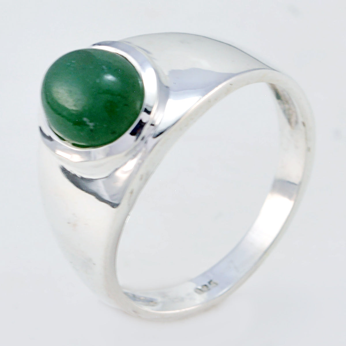 Green Onyx Solitaire Indian 925 Sterling Silver Green Gems Minimal Trendy Ring Jewelry