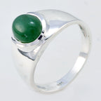 Green Onyx Solitaire Indian 925 Sterling Silver Green Gems Minimal Trendy Ring Jewelry